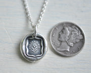 forget me not wax seal pendant