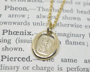gold phoenix wax seal pendant
