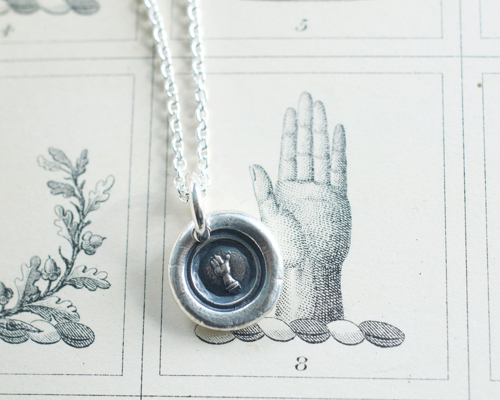 hand wax seal necklace
