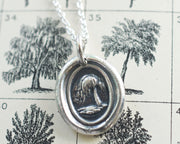 weeping willow tree wax seal necklace