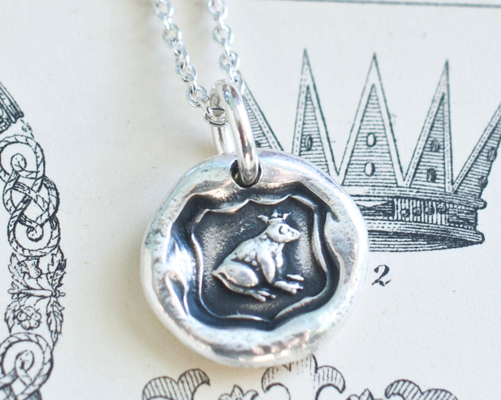 frog prince wax seal necklace