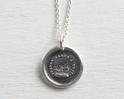 snake in the grass wax seal necklace