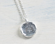 forget me not wax seal pendant