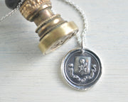 AD ROSAM rose crest shield wax seal necklace