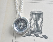 hourglass wax seal necklace