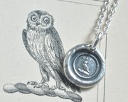 owl wax seal necklace