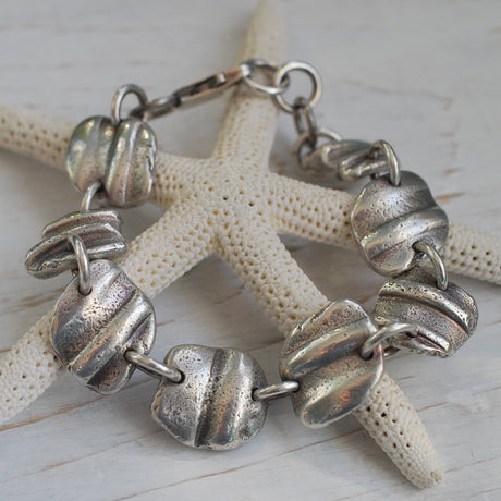 silver sea glass bracelet