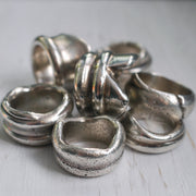 silver sea glass rings