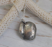 silver sea glass pendant