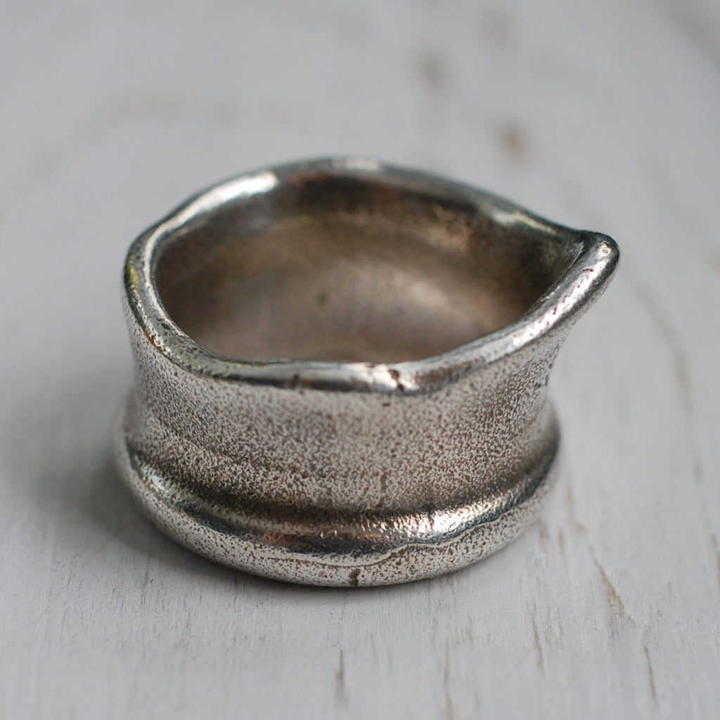 sterling silver sea glass bottle rim ring pendant