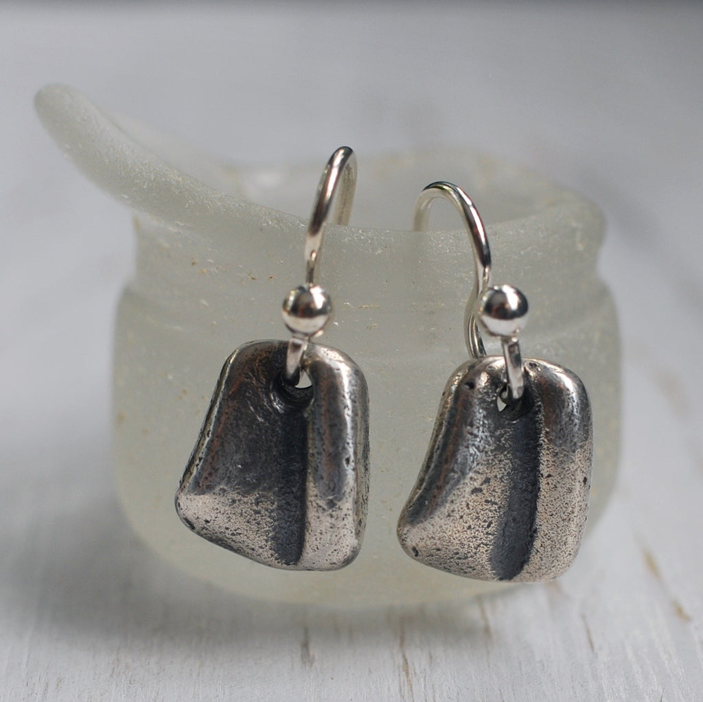 sterling silver sea glass earrings