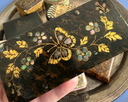 inlaid shell flowers and butterfly trinket box