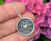 compass wax seal necklace