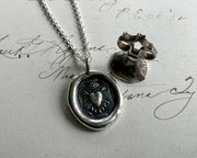 bleeding heart wax seal necklace charm - larger charm - wax seal jewelry