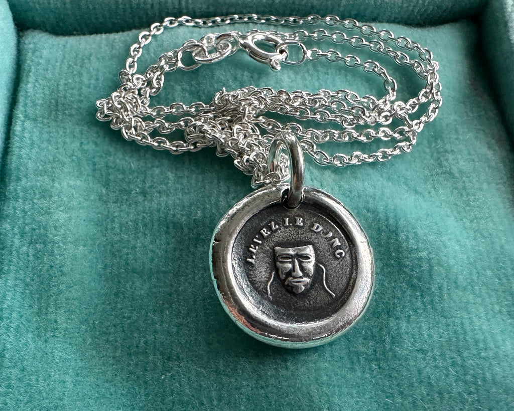 mask wax seal necklace