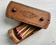 ornate wood match safe