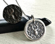medieval stag wax seal necklace