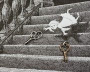 tiny gothic skeleton key