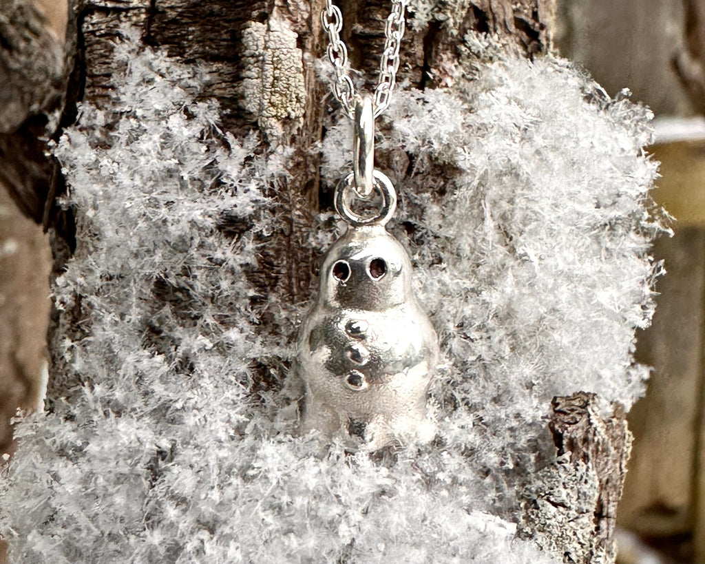 snowman ghost necklace