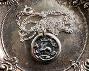 medieval hare wax seal necklace