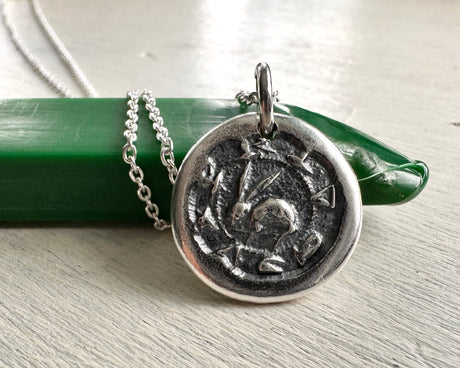 hare wax seal necklace