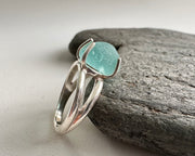 sea glass prong ring