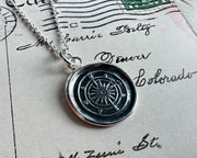 compass wax seal pendant