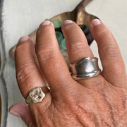 sterling silver sea glass bottleneck ring