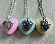 rock heart necklace charm