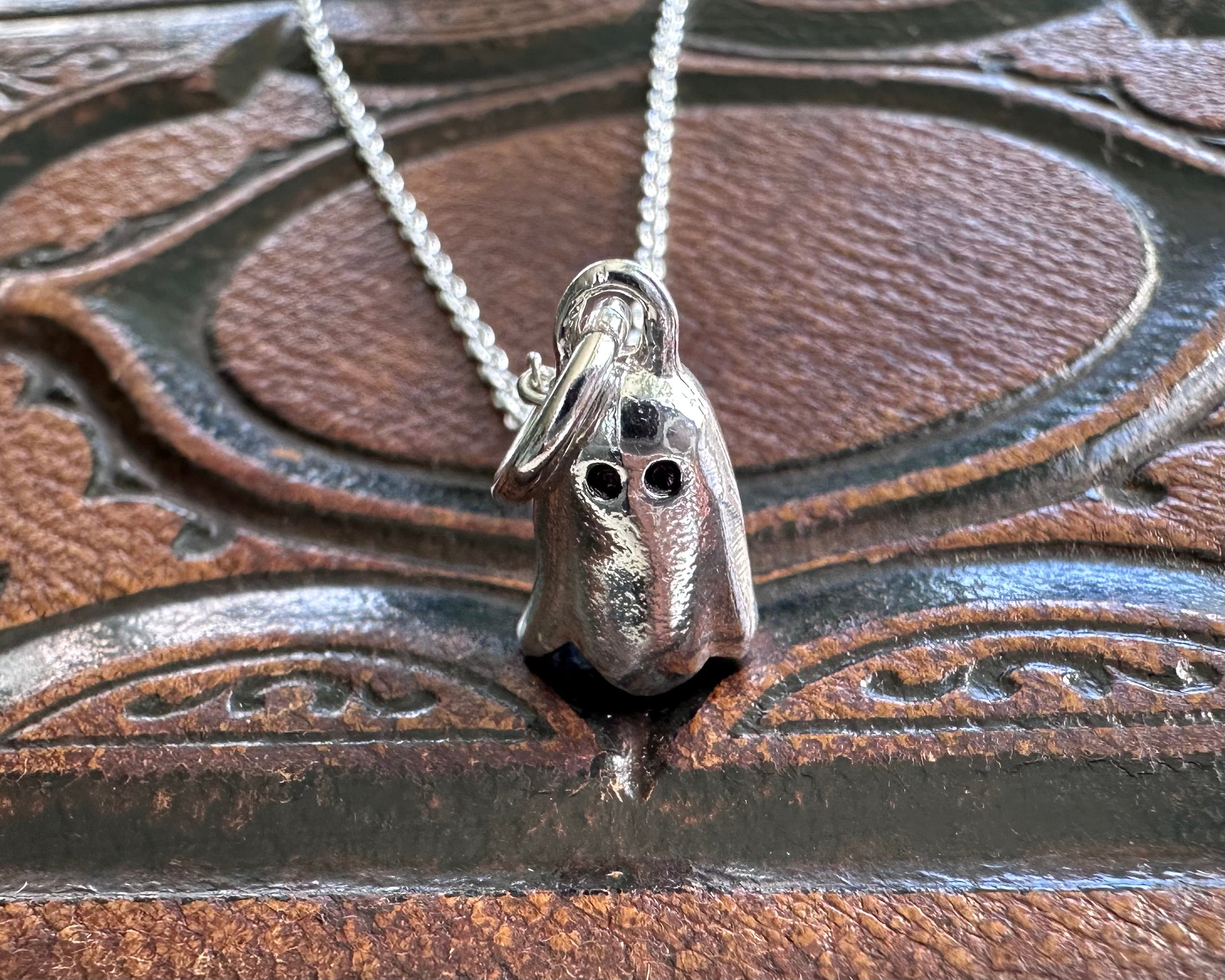 Halloween Spooky Ghost 3D 925 Solid Sterling Silver Charm MADE IN USA - Foto 8