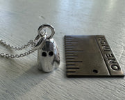 ghost necklace charm - Halloween jewelry - seventh born ghost
