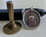 skull and crossbones wax seal pendants