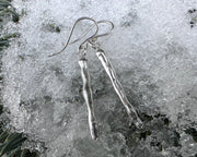 dripping silver icicle earrings - dangle earrings