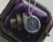 guardian angel wax seal necklace
