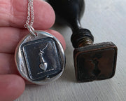 heart, hand and dagger wax seal necklace -wax seal jewelry