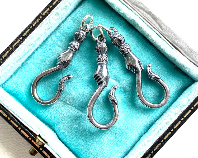 jewelry hook - serpent hook - silver or gold - charm holder