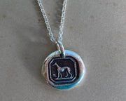 greyhound wax seal pendant