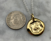 gold frog prince wax seal pendant