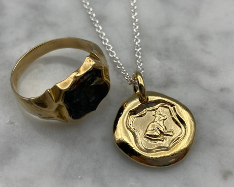 frog prince wax seal necklace