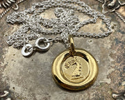 gold dragon wax seal necklace