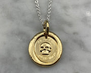 skull wax seal necklace - ES FVI SVM ERIS - wax seal jewelry