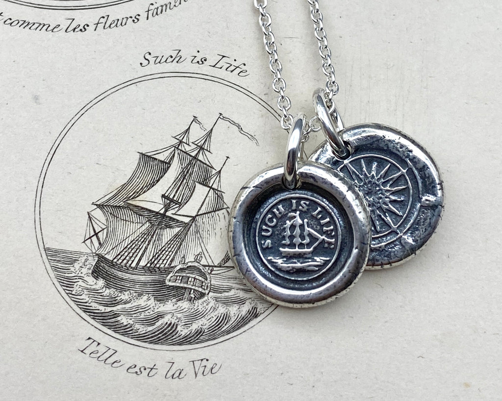 such is life wax seal necklace