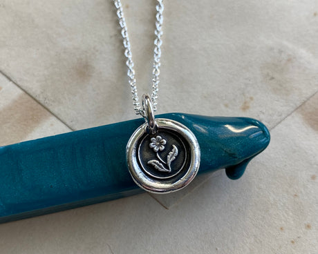 flower wax seal necklace