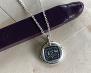 today we bloom tomorrow die wax seal necklace