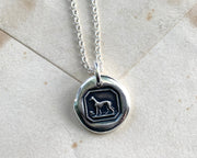 greyhound dog wax seal necklace - wax seal jewelry