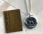 greyhound dog wax seal necklace - wax seal jewelry