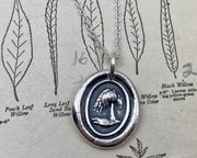 weeping willow wax seal necklace - wax seal jewelry