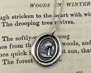 weeping willow wax seal necklace - wax seal jewelry