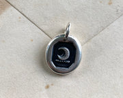 crescent moon wax seal necklace - wax seal jewelry