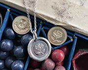 English rose wax seal necklace